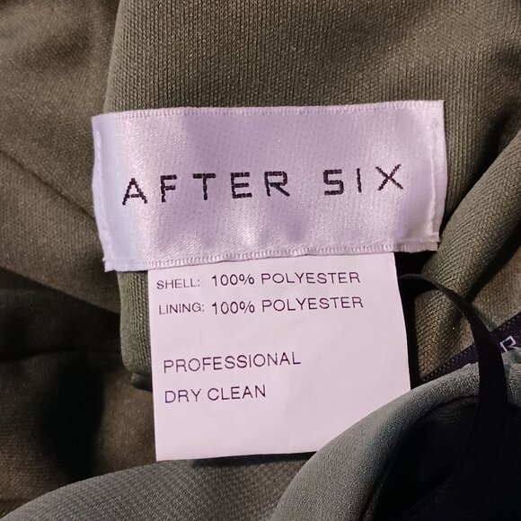 NEW After Six Contoured Wide‎ Strap Sweetheart Maxi Dress in Vineyard Green, 6 - Picture 5 of 9